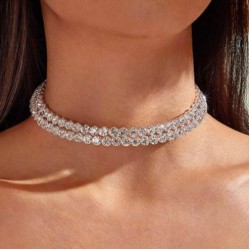 exaggerating flash diamond Collar woman necklace high samll clavicle chain cha..