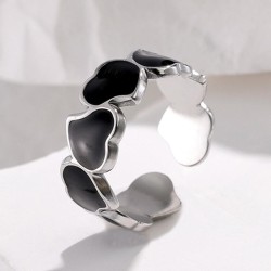 color titanium steel enamel opening ring woman love Korean styleins wind samll..
