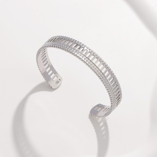 occidental style opening titanium steel bangle woman retro fashion hollow stainless steel temperament all-Purpose cr