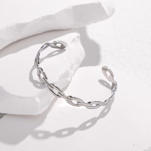 occidental styleins brief titanium steel bangle woman wind opening stainless steel chain personality
