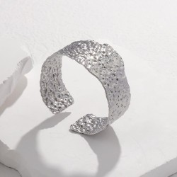 occidental style width titanium steel bangle Irregular pattern stainless steel..