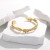 occidental style leaves opening titanium steel bangle woman creative stainless steel gilded
