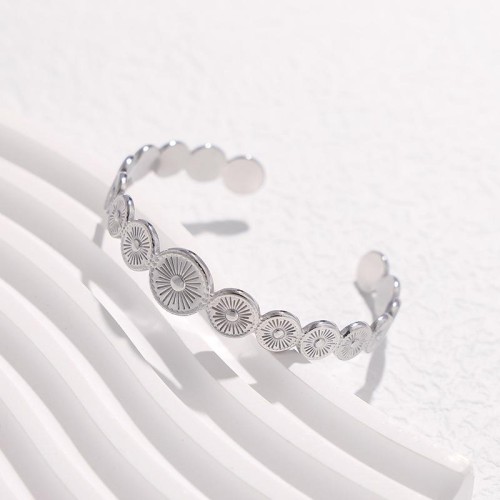occidental styleins retro geometry opening titanium steel bangle woman high color stainless steel creative