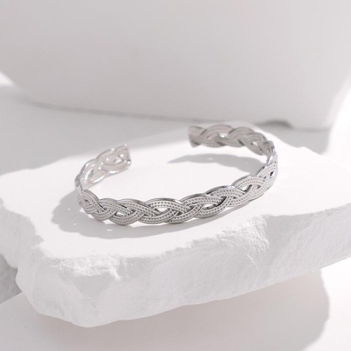 occidental style weave titanium steel bangle woman color all-Purpose stainless steel opening creative