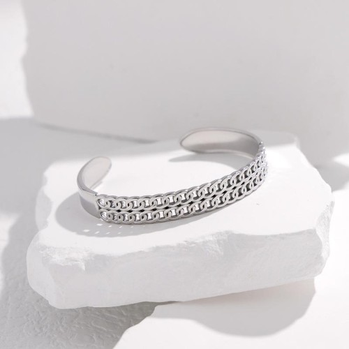 occidental style titanium steel chain bangle woman geometry personality samll stainless steel temperament hollow