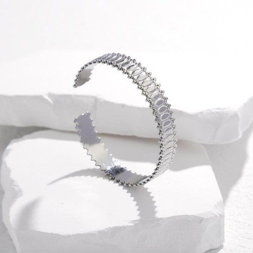 occidental style fashion retro titanium steel opening bangle woman high all-Purpose stainless steel Irregular