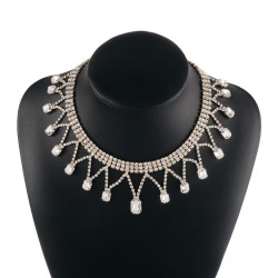 retro flash diamond tassel pendant necklace  fashion temperament clavicle cha..
