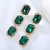 occidental style fashion diamond zircon gem ear stud long square crystal earrings Earring high