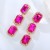 occidental style fashion diamond zircon gem ear stud long square crystal earrings Earring high