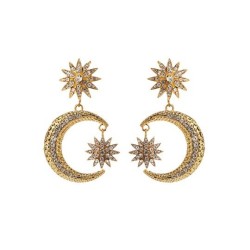 occidental style fashion exaggerating personality earrings woman Alloy star Mo..