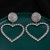 silver occidental style exaggerating big love earrings  hollow Peach heart fully-jewelled Earring personality 