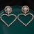 silver occidental style exaggerating big love earrings  hollow Peach heart fully-jewelled Earring personality 