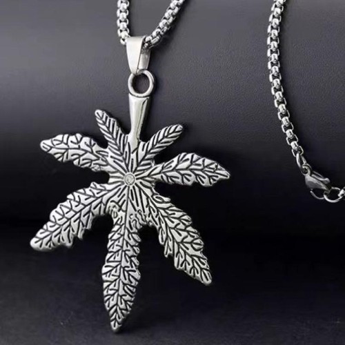 fashion concise big Leaf temperament personality man necklace