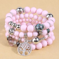 fashionOL Life tree frosting multilayer lady bracelet