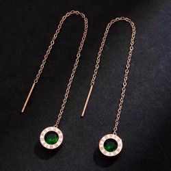 fashion sweet concise Zirconium titanium steel personality woman earring