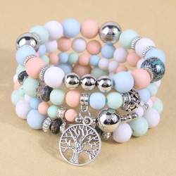 fashionOL Life tree frosting multilayer lady bracelet