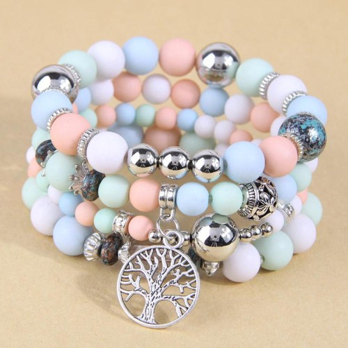 fashionOL Life tree frosting multilayer lady bracelet