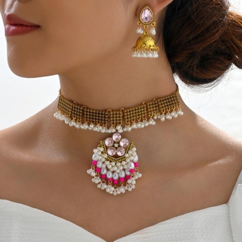 occidental style fashion concise shine accessories Pearl two necklace earrings set