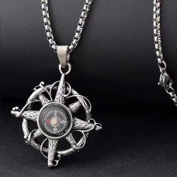 fashion concise Compass temperament personality man necklace