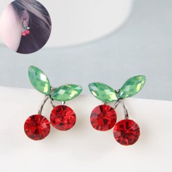 fashion conciseOL leaf cherry personality lady ear stud