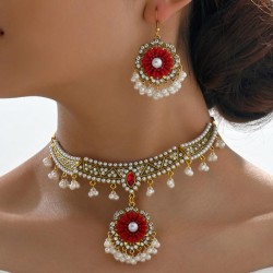 occidental style fashion concise Metal flowers accessories necklace earrings s..