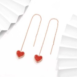 fashion sweet concise flash diamond love titanium steel personality woman earr..