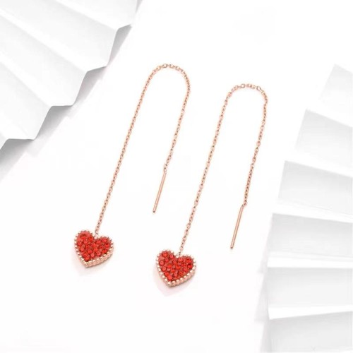 fashion sweet concise flash diamond love titanium steel personality woman earring