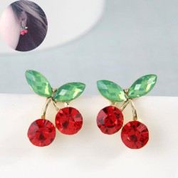 fashion conciseOL leaf cherry personality lady ear stud