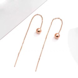 fashion sweet concise pellet titanium steel personality woman earring