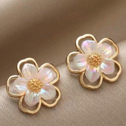 fashion sweetOL concise flowers personality lady ear stud