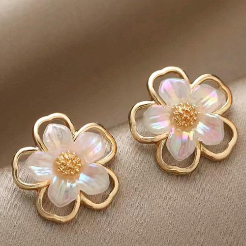 fashion sweetOL concise flowers personality lady ear stud