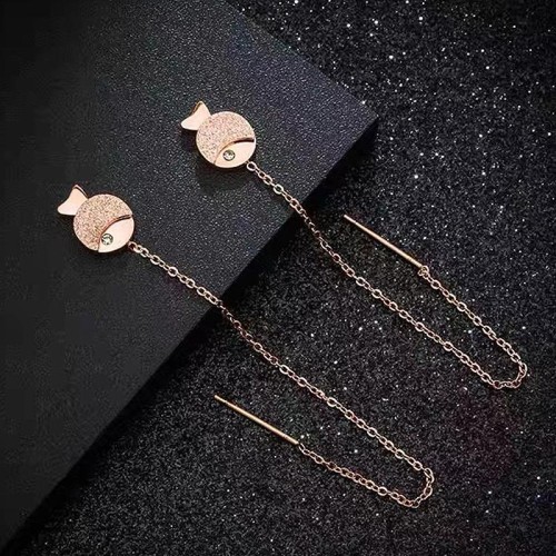 fashion sweet concise cartoon titanium steel personality woman earring
