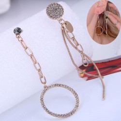 Korean style fashion sweetL concise retro flash diamond asymmetry Metal temper..