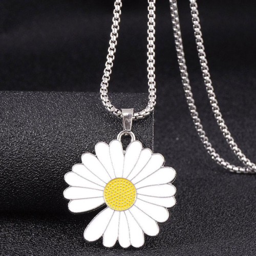 fashion concise daisy  chrysanthemum personality man necklace
