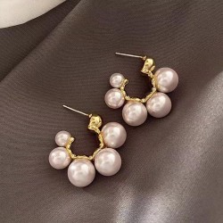 fashion sweetOL concise high quality Pearl temperament ear stud