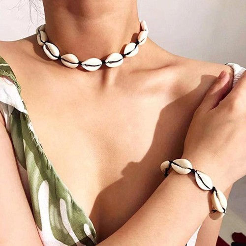 Bohemia noble wind Shells personality lady necklace bracelet set