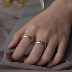 fashion concise surface stainless steel personality ring