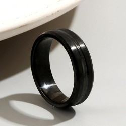 fashion concise black frosting surface personality man ring