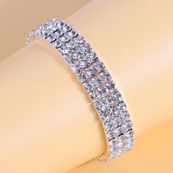 fashion concise3 row diamond woman elasticity personality bracelet