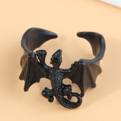 fashion concise black opening temperament ring