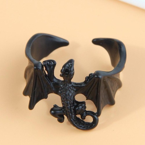 fashion concise black opening temperament ring