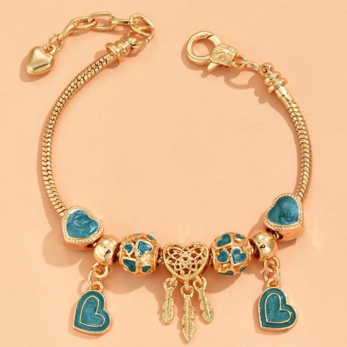 fashion  Metal all-PurposeDL concise Leaf love collocation personality woman bracelet