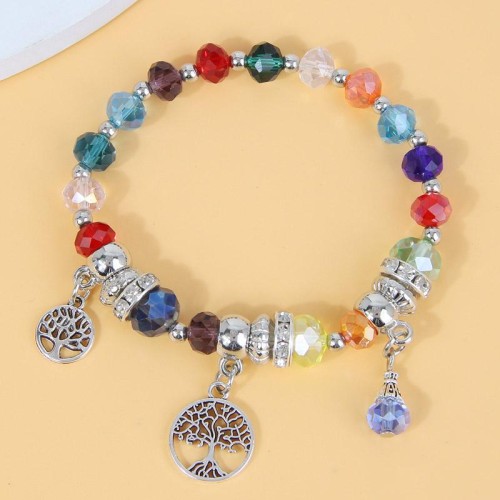 fashion concise all-Purpose crystal beads Life tree pendant personality woman bracelet