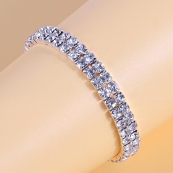 fashion concise two row diamond woman elasticity personality bracelet