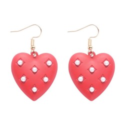 Korean style woman color lovely Earring Peach heart love earrings embed samll ..