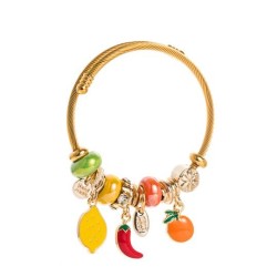 Korean styleins wind fashion newDIY Alloy bangle creative more elements enamel fruits pendant bracelet