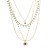 stainless steel wind eyes series sweater chain woman hollow love Pearl splice clavicle chain necklace