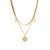 stainless steel wind eyes series sweater chain woman hollow love Pearl splice clavicle chain necklace