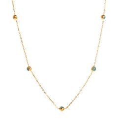 personality stainless steel necklace color cross pendant Double layer chain cr..