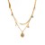 occidental style titanium steel necklace Double layer clavicle chain turquoise star pendant necklace 